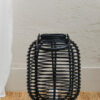 Mataram Tall Black Natural Rattan Lantern