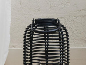 Mataram Tall Black Natural Rattan Lantern