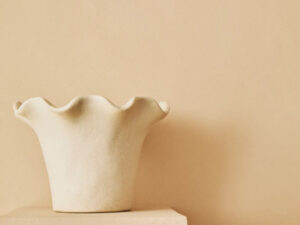 Sonata Small Cream Fluted Vase
