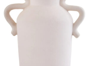 Sonata Large White Vase with Abstract Handles