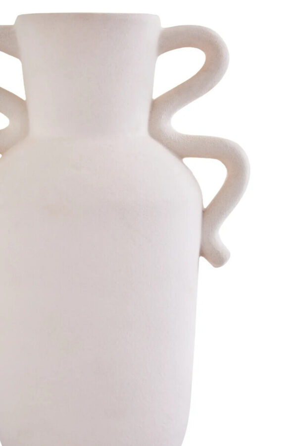 Sonata Large White Vase with Abstract Handles