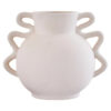 Sonata Small White Vase with Abstract Handles