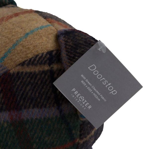 Bute Green Check Tartan Teddy Bear Door Stop