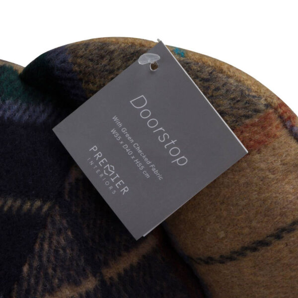 Bute Large Green Check Tartan Bear Door Stop