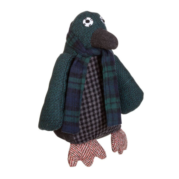 Bute Large Maroon Check Tartan Bear Door Stop