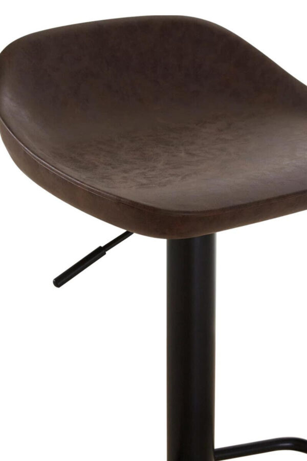 Dalston Brown Set Of Two Leather Effect Bar Stools
