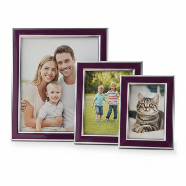 Opulence Purple and Silver Photo Frames - Set of 3
