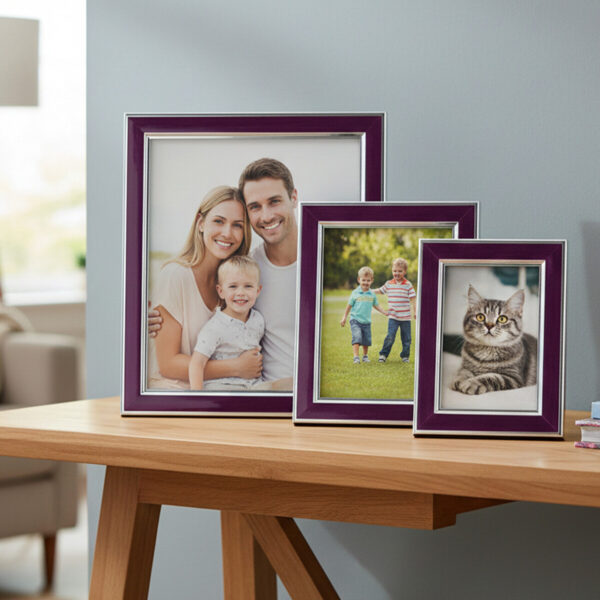 Opulence Purple and Silver Photo Frames - Set of 3