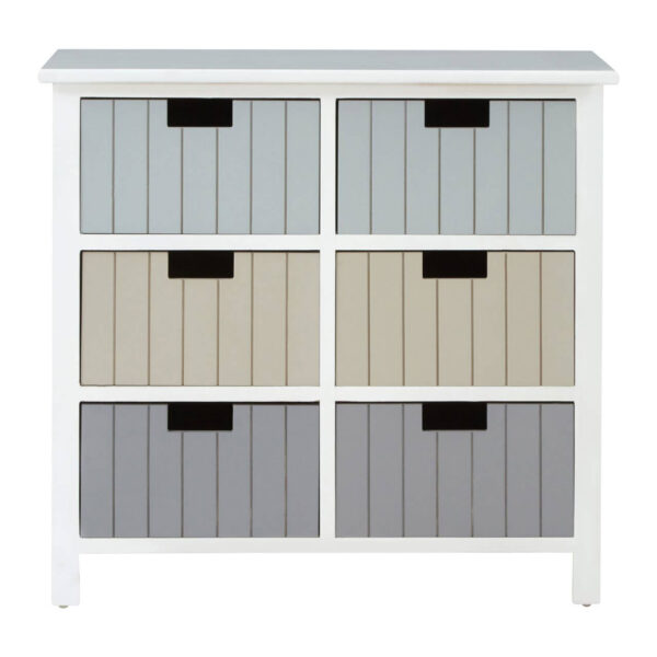 New England White 6 Drawers Chest