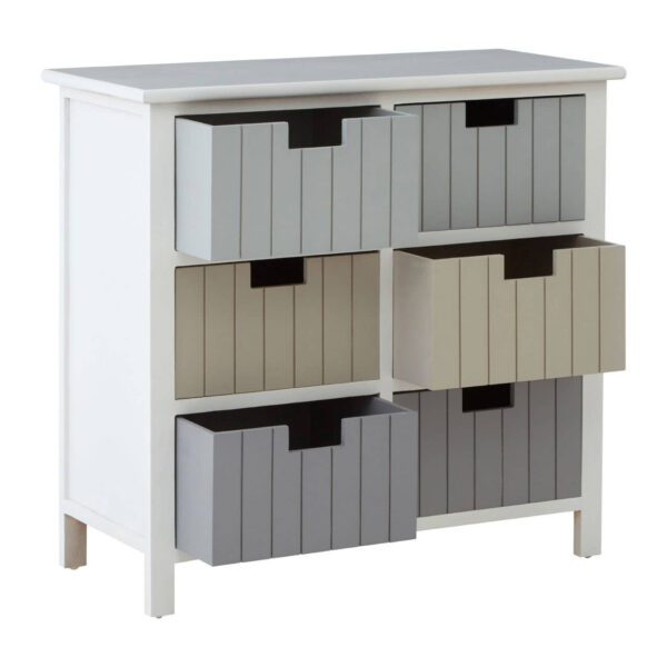New England White 6 Drawers Chest