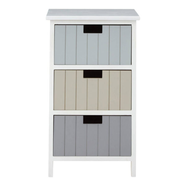 New England Three Assorted Colours Drawers Chest
