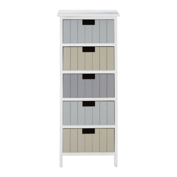 New England White 5 Drawers Chest