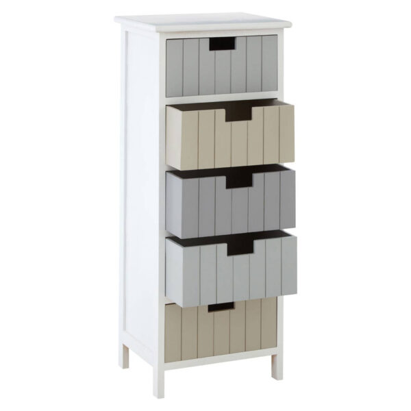 New England White 5 Drawers Chest