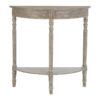 Heritage Half Moon Natural Wash Wooden Console Table