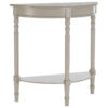 Heritage Grey Putty Half Moon Wooden Console Table