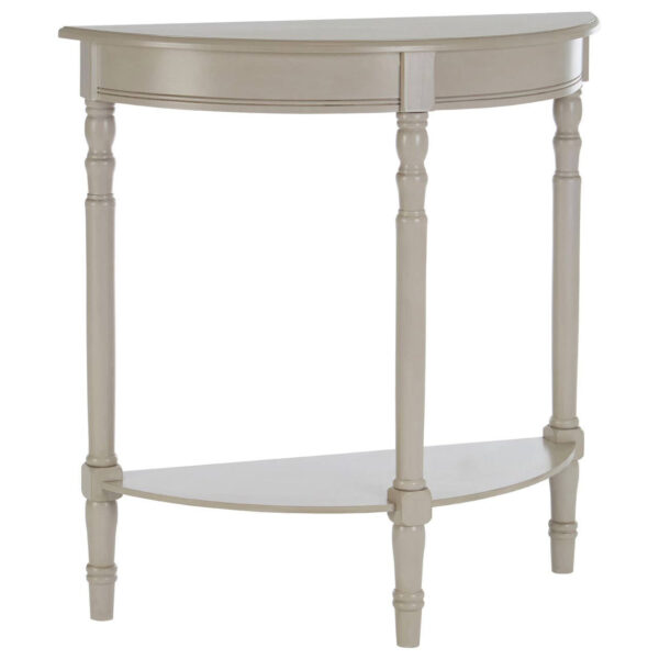 Heritage Grey Putty Half Moon Wooden Console Table