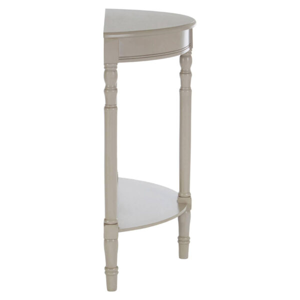 Heritage Grey Putty Half Moon Wooden Console Table