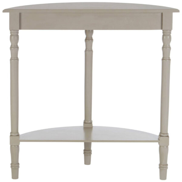 Heritage Grey Putty Half Moon Wooden Console Table