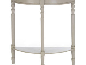 Heritage Grey Putty Half Moon Wooden Console Table