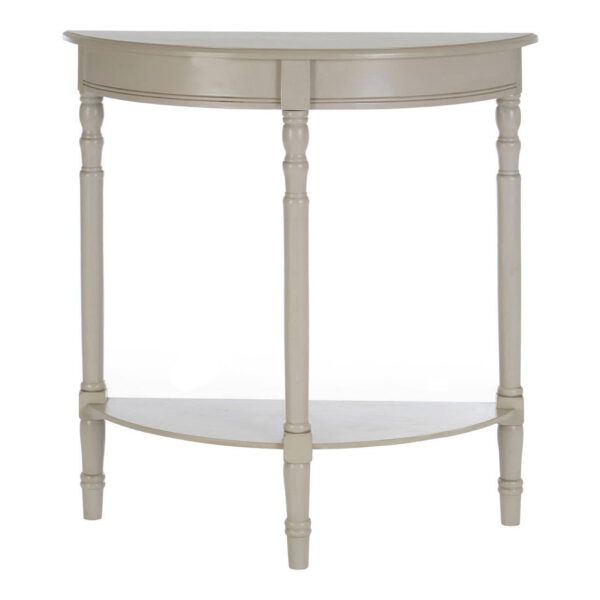 Heritage Grey Putty Half Moon Wooden Console Table