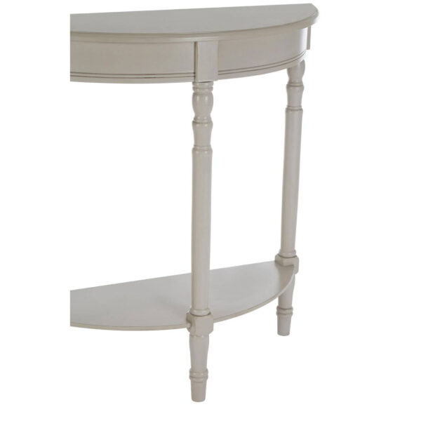 Heritage Grey Putty Half Moon Wooden Console Table