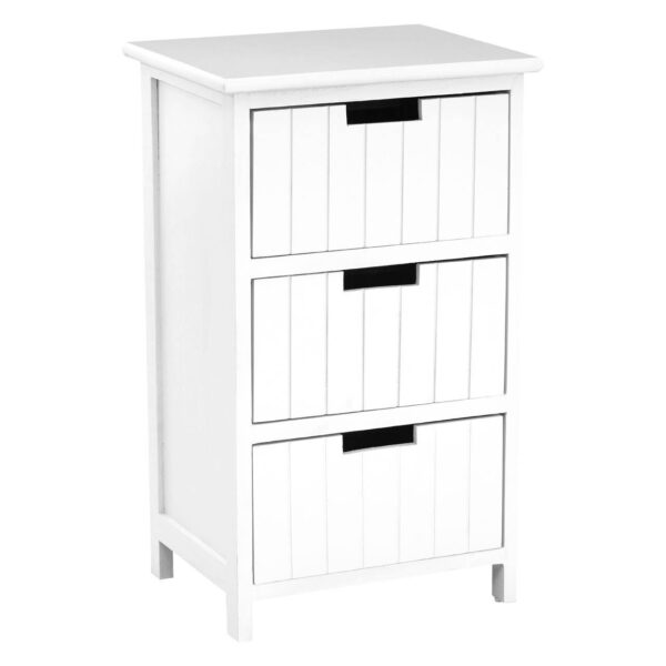 New England White 3 Drawers Chest