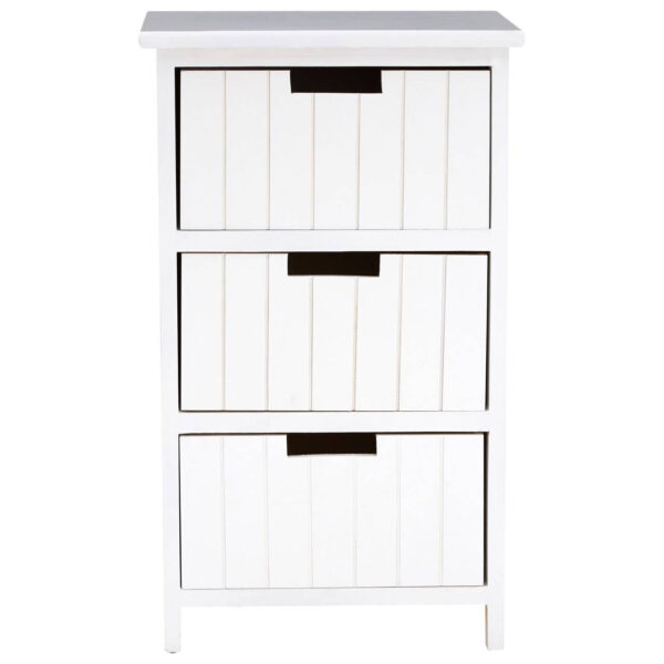 New England White 3 Drawers Chest