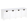 New England White Storage Bench with 4 Drawers