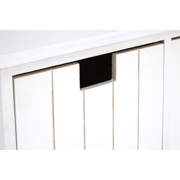 New England White Storage Bench with 4 Drawers