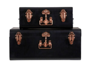 Parley Set of Two Black Storage Trunks