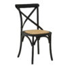 Lyon Black Oak Wood and Rattan Dining Chair