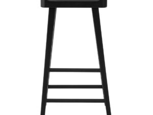 Lyon Black Oak Wood Bar Stool