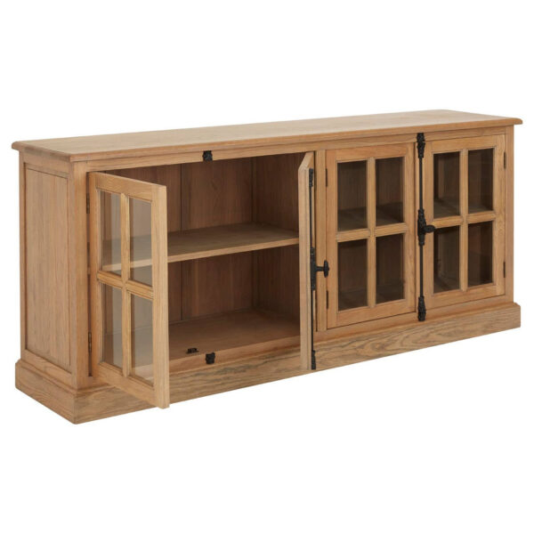 Lyon Oak Wood Sideboard with Washed Grey Finish