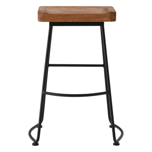 Lyon Black Oak Wood Bar Stool