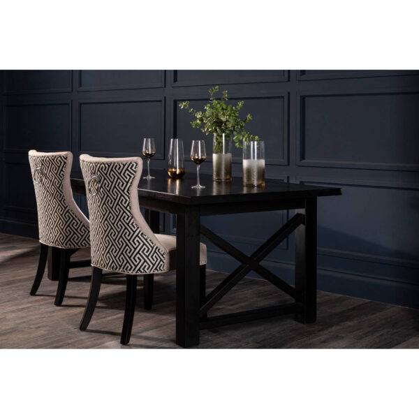 Lyon Black Oak Wood Dining Table