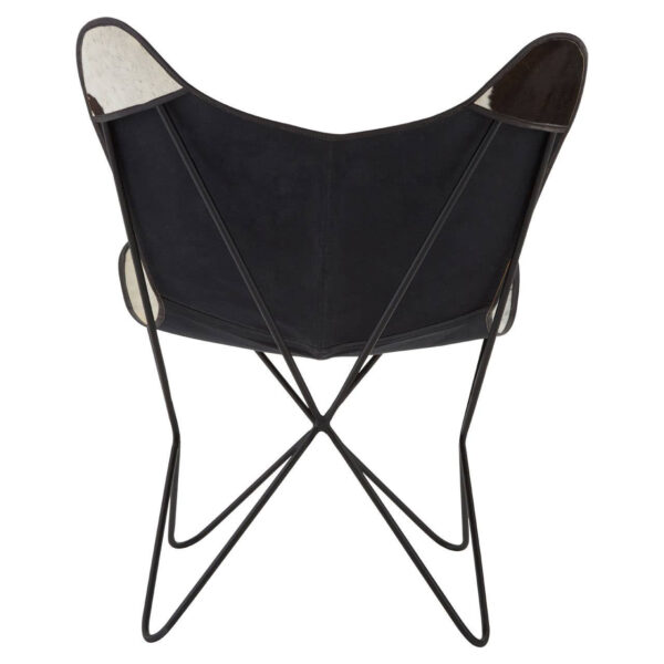 Buffalo Black and White Cowhide Butterfly Chair