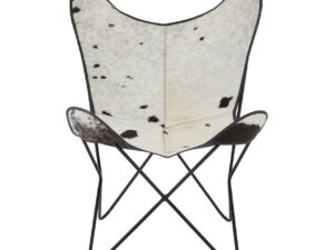 Buffalo Black and White Cowhide Butterfly Chair