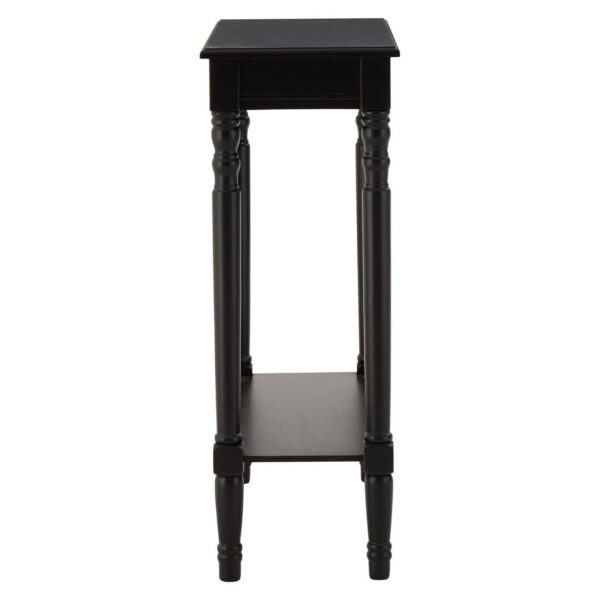 Heritage Black Rectangular Wooden Console Table