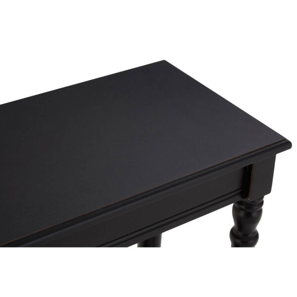 Heritage Black Rectangular Wooden Console Table
