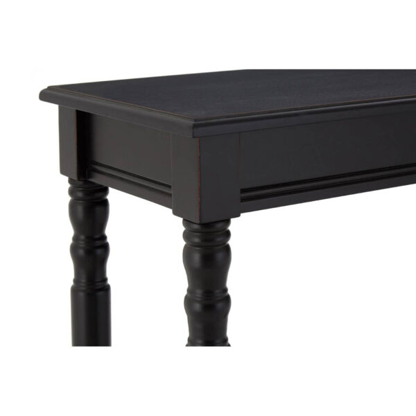 Heritage Black Rectangular Wooden Console Table