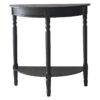 Heritage Black Half Moon Wooden Console Table