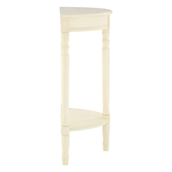Heritage Ivory Half Moon Wooden Console Table