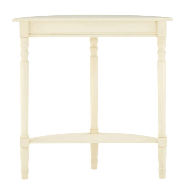 Heritage Ivory Half Moon Wooden Console Table