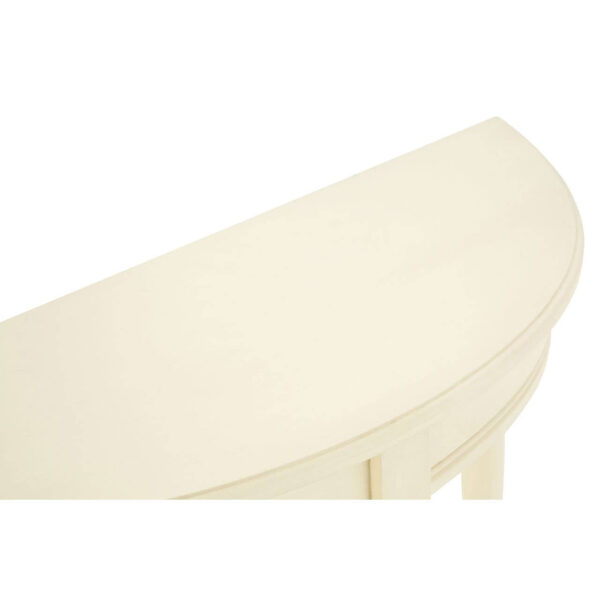Heritage Ivory Half Moon Wooden Console Table