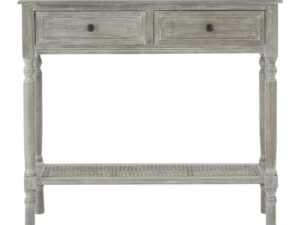 Heritage Two Drawer Grey Wash Wooden Console Table