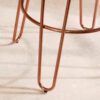District Rose Gold Finish Wooden Top Bar Stool With Metal Legs