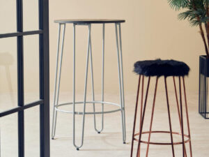 District Faux Fur Hairpin Bar Stool