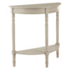 Heritage Half Moon Grey Putty Wooden Console Table with Shelf