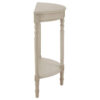 Heritage Half Moon Grey Putty Wooden Console Table with Shelf