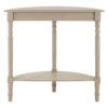 Heritage Half Moon Grey Putty Wooden Console Table with Shelf